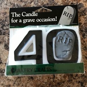 40 Years Old Candle for A Grave Occassion RIP Bakery Crafts Candle